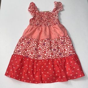 Penelope Mack Girl’s Sleeveless Ruffle Smocked Pink Floral Butterfly Dress 5